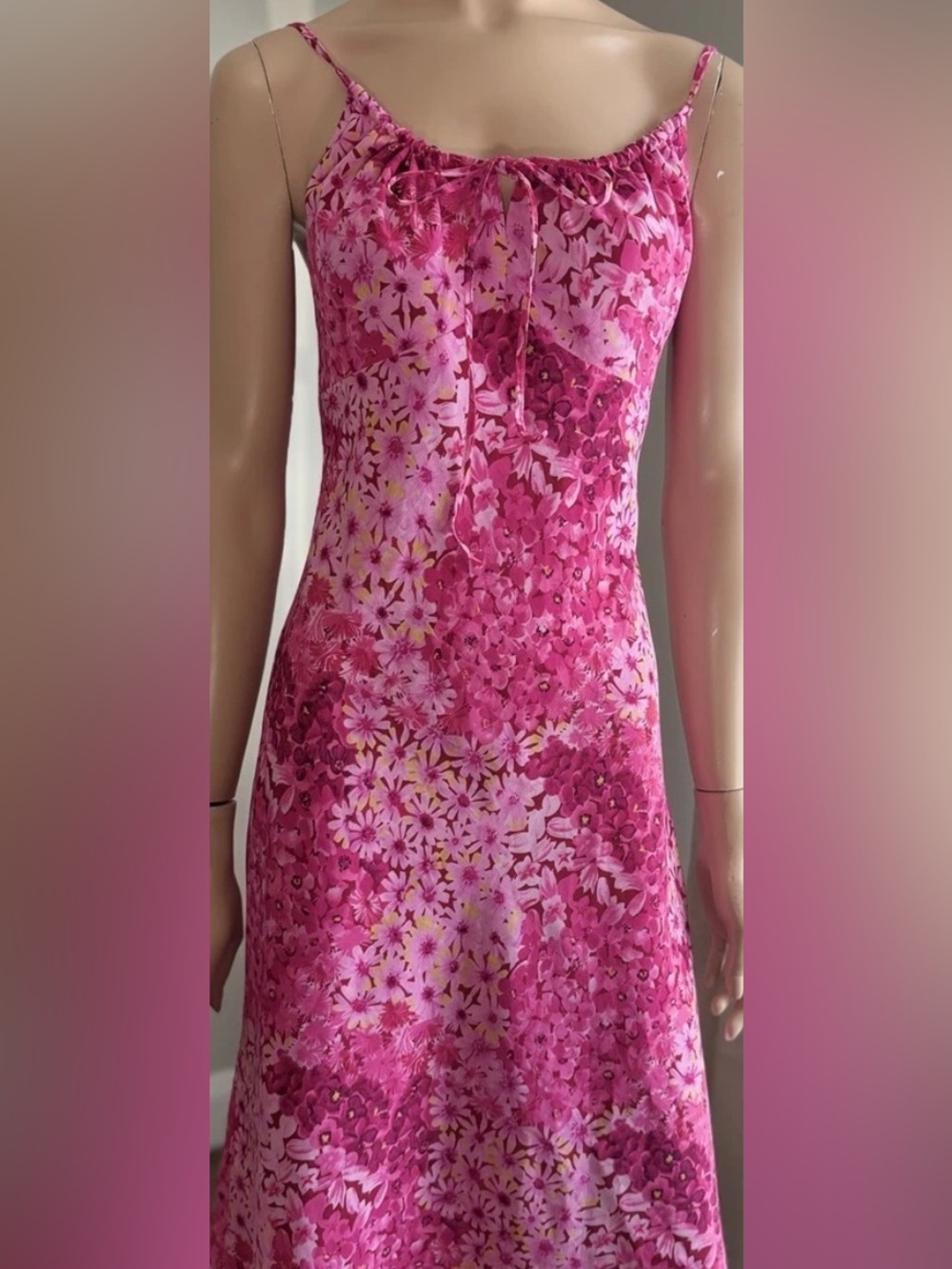 NWOT y2k Express Pink Floral Midi Dress